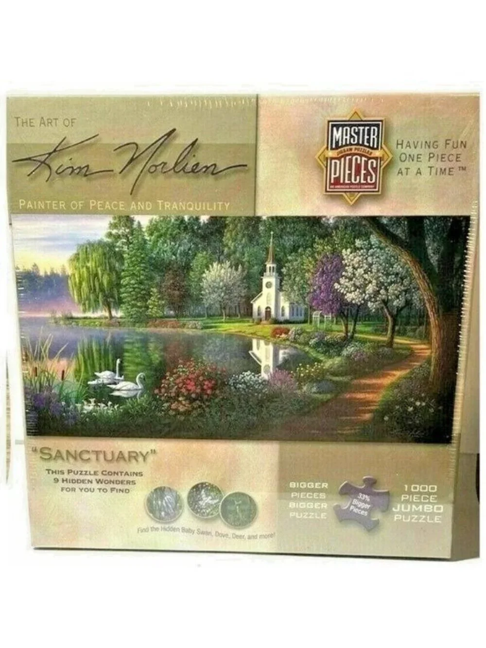 Puzzle MasterPiece Kim Norlien Sanctuary 1000 Pc Jumbo Jigsaw Hidden Object New